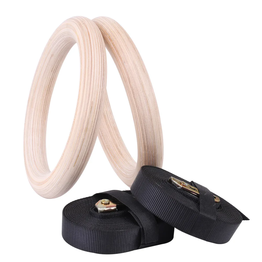Gymnastics Rings with Digital Strap - Adjustable Pull Ring Suit for Weight Training & Fitness Workout