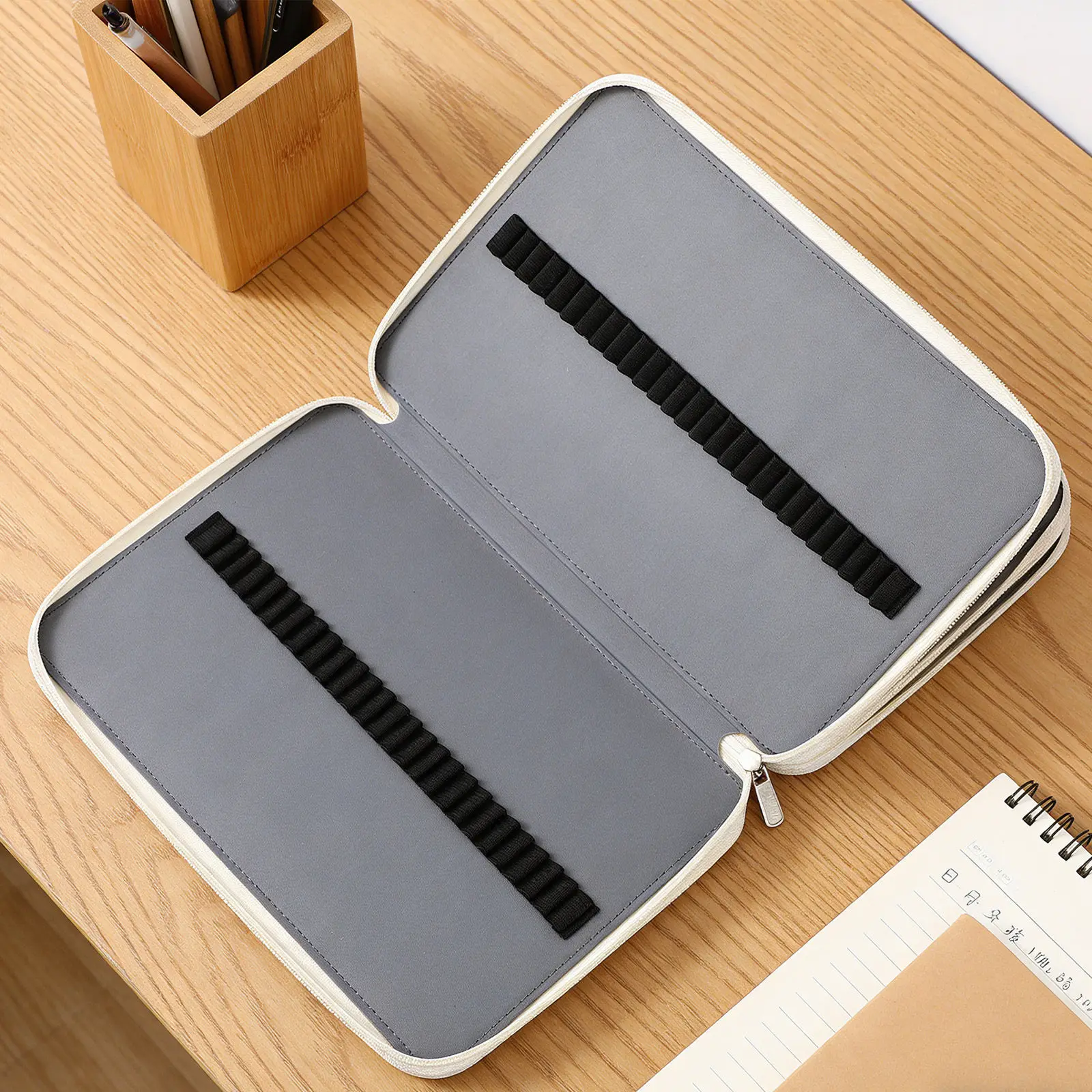 1pcs-pencil-bag-premium-marbling-pattern-portable-handle-strap-large-capacity-stationery-pouch-multi-functional-pen-storage-case