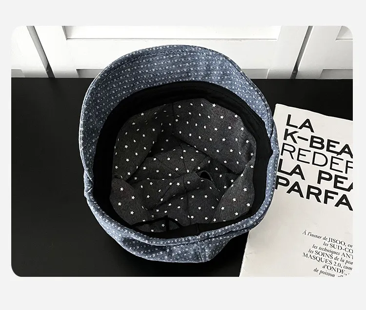 Ins Retro-Blumenmuster-Mützen mit weicher Krempe für Damen, Frühling und Herbst, Street-Trend, vielseitige, literarisch inspirierte Freizeitmützen. – Detail 3