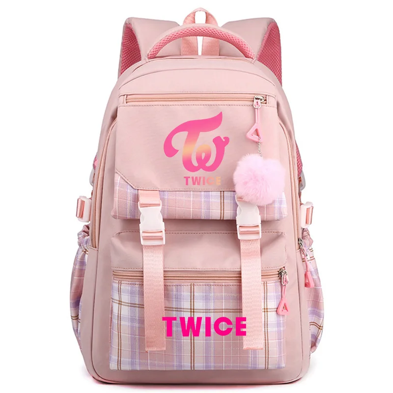 Plaid Twice Backpack for Girl Boy Student Teenager Children Rucksack Women Men Casual School Bags Travel Mochilas