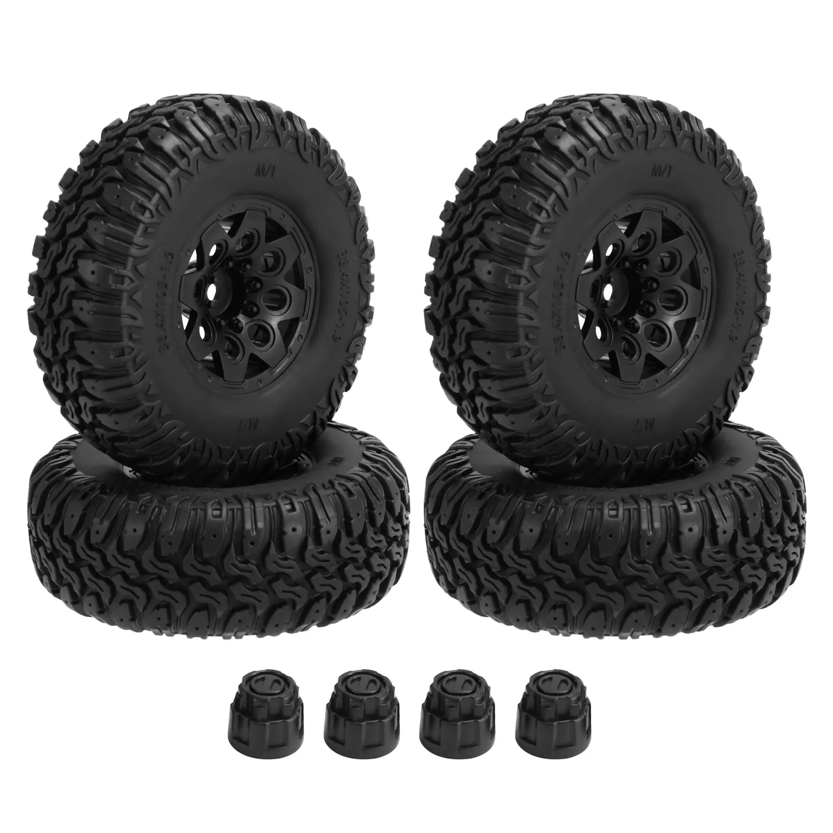 

4PCS 105mm 1.9 Beadlock Wheel Rim Tire Set for 1/10 RC Crawler Car TRX4 D90 Axial SCX10 II III Redcat