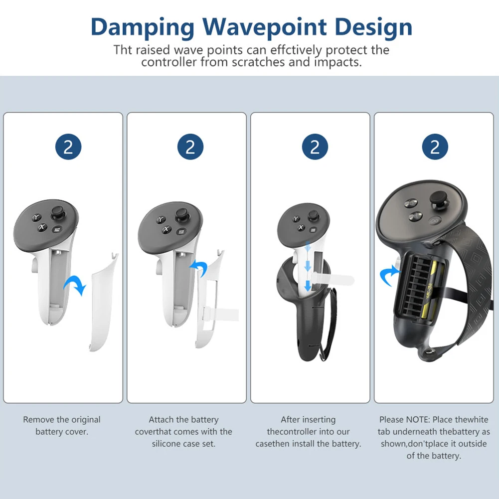 غطاء قبضة تحكم سيليكون ، غطاء قبضة مانع للانزلاق ، أحزمة مفصل ، فتحة بطارية ، بحث ميتا 3 ، 3S
