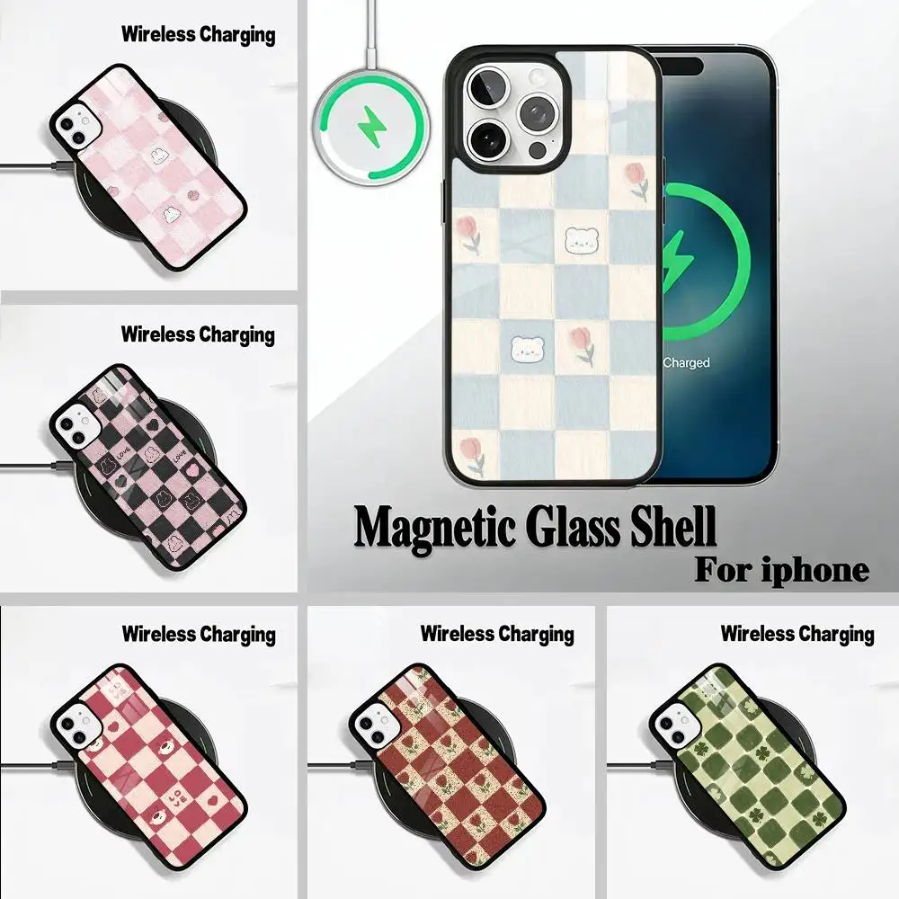 

Fresh Checkerboard Wireless charging phone case compatible with iPhone 17/16/15/14/13/12/11