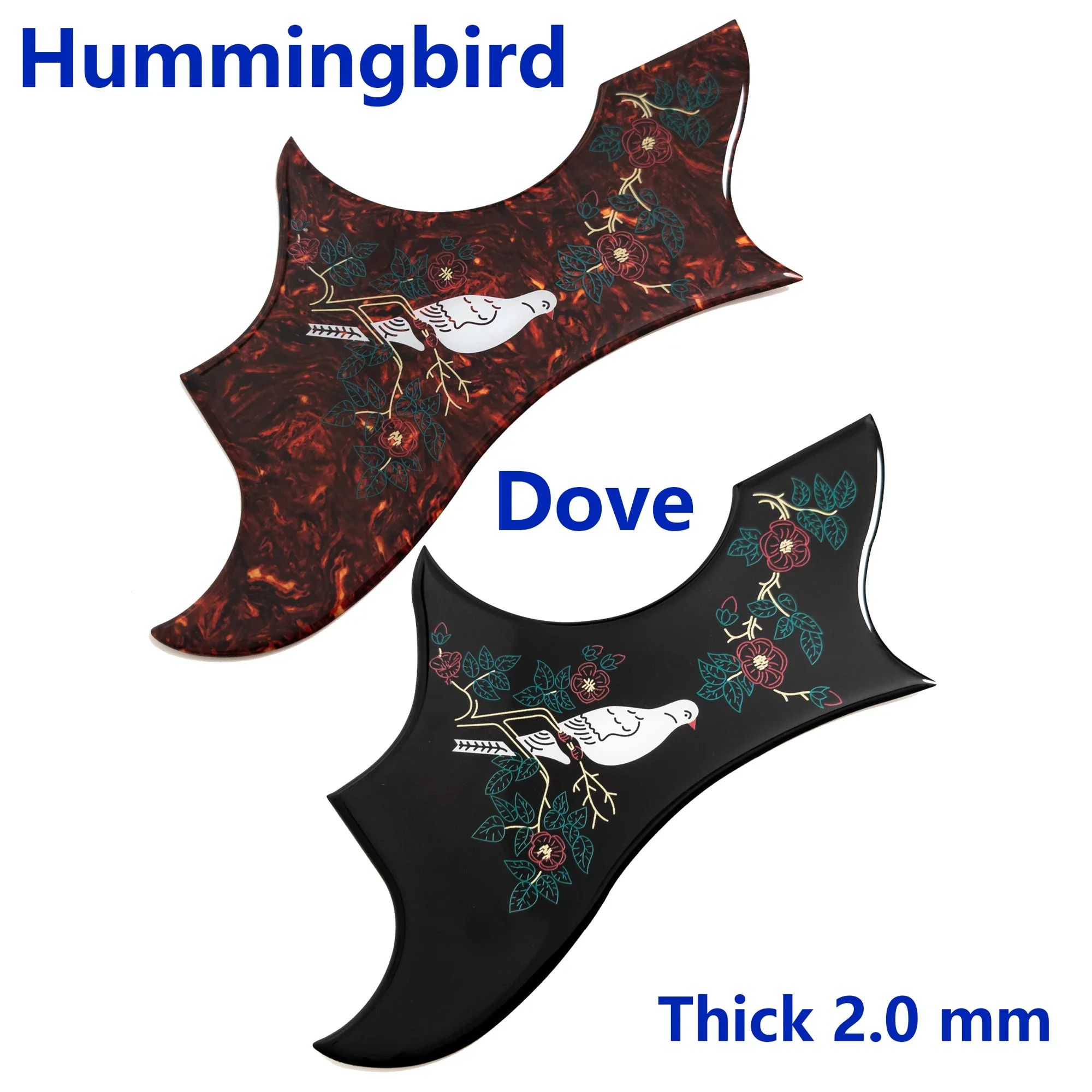 

Acoustic Guitar Dove Pickguard Self-adhesive Hummingbird Thick 2 mm Scratch Plate Universal Fit for 38" To 41"