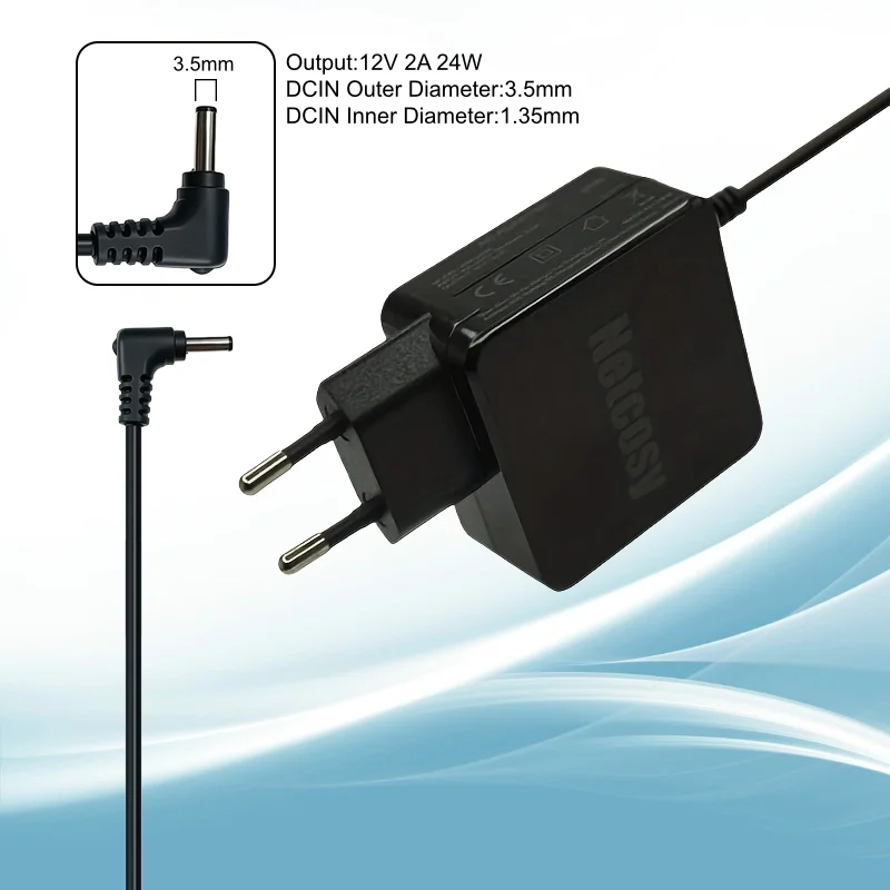 Black 12V 2A 24W 3.5x1.35mm AC Adapter Laptop Charger for TECLAST X4 X6 Pro X16 X11 M16 F7 Plus F15 Plus