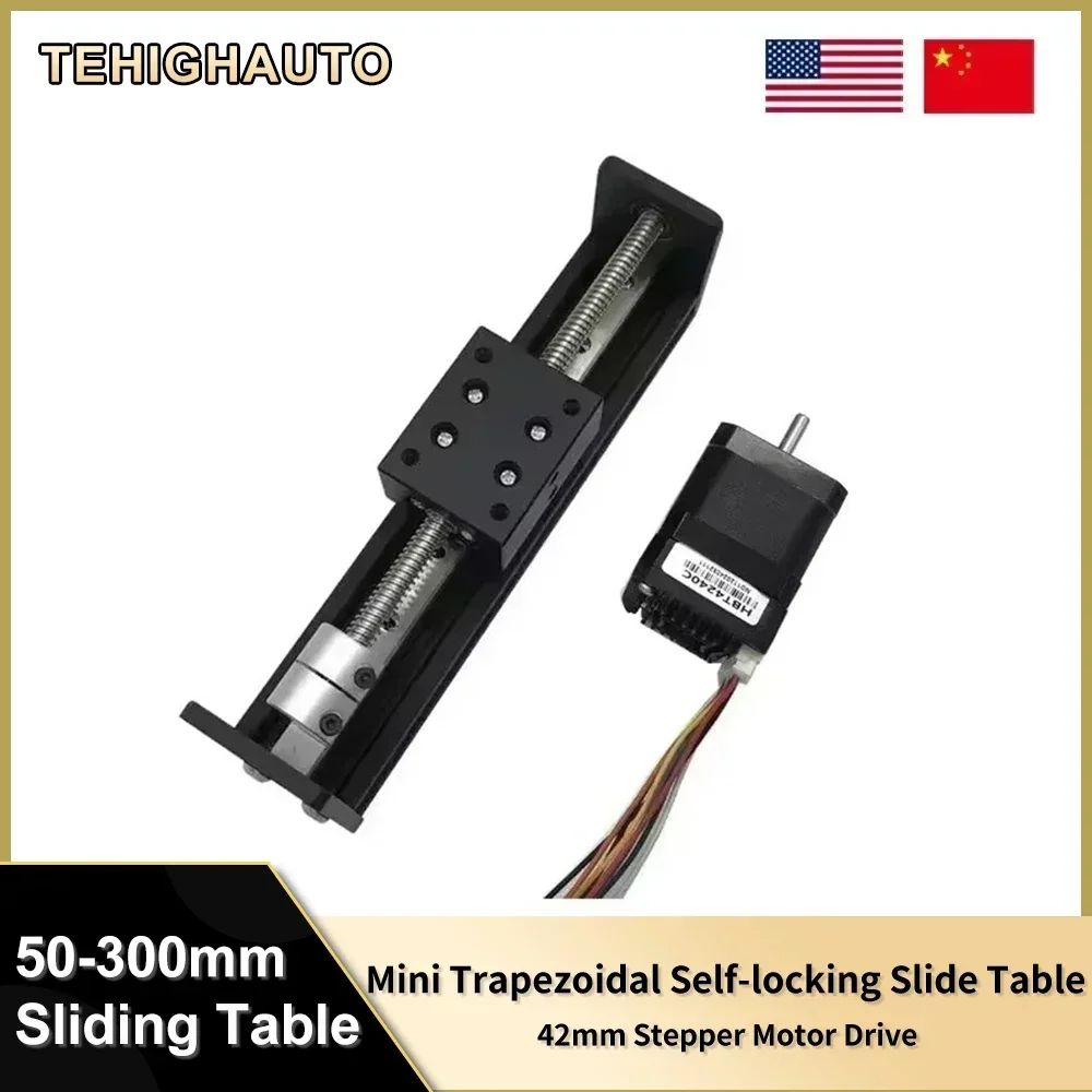 T-type Linear Rail Stage Nema 17 Motor Drive Kit Sliding Table Motor High Speed Self Lock Linear Table CNC XYZ Axis Router Table