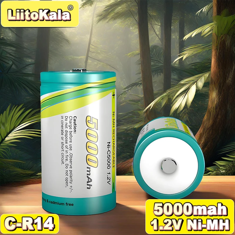 

LittoKala Ni-C5000 5000mAh Ni-MH Rechargeable Battery CR14 for Power Tools, Emergency Lights