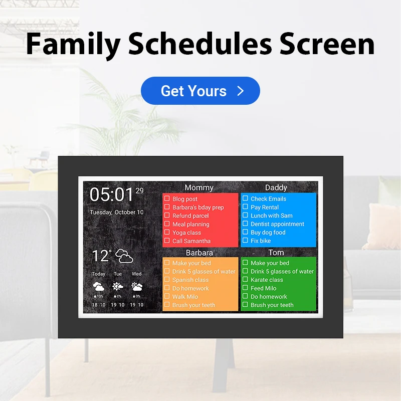 New Design Wall Mounted Multifunctional Smart Home Digital Calendar Ultra-slim WiFi 6 Timing Tablet For Calendar