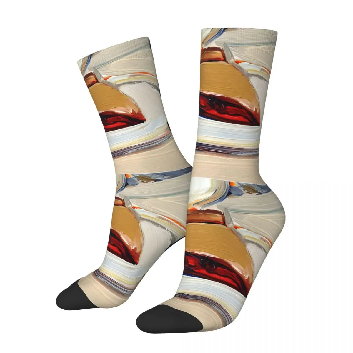 Hip Hop Retro Cake Painting Crazy Men's compression Socks Unisex Wayne Thiebaud Harajuku Pattern Printed Funny Happy Crew Sock