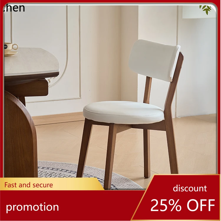 

CZ Solid Wood Soft Cushion Dining Table and Chairs Small Apartment Restaurant Home Leisure Backrest Louis Chair