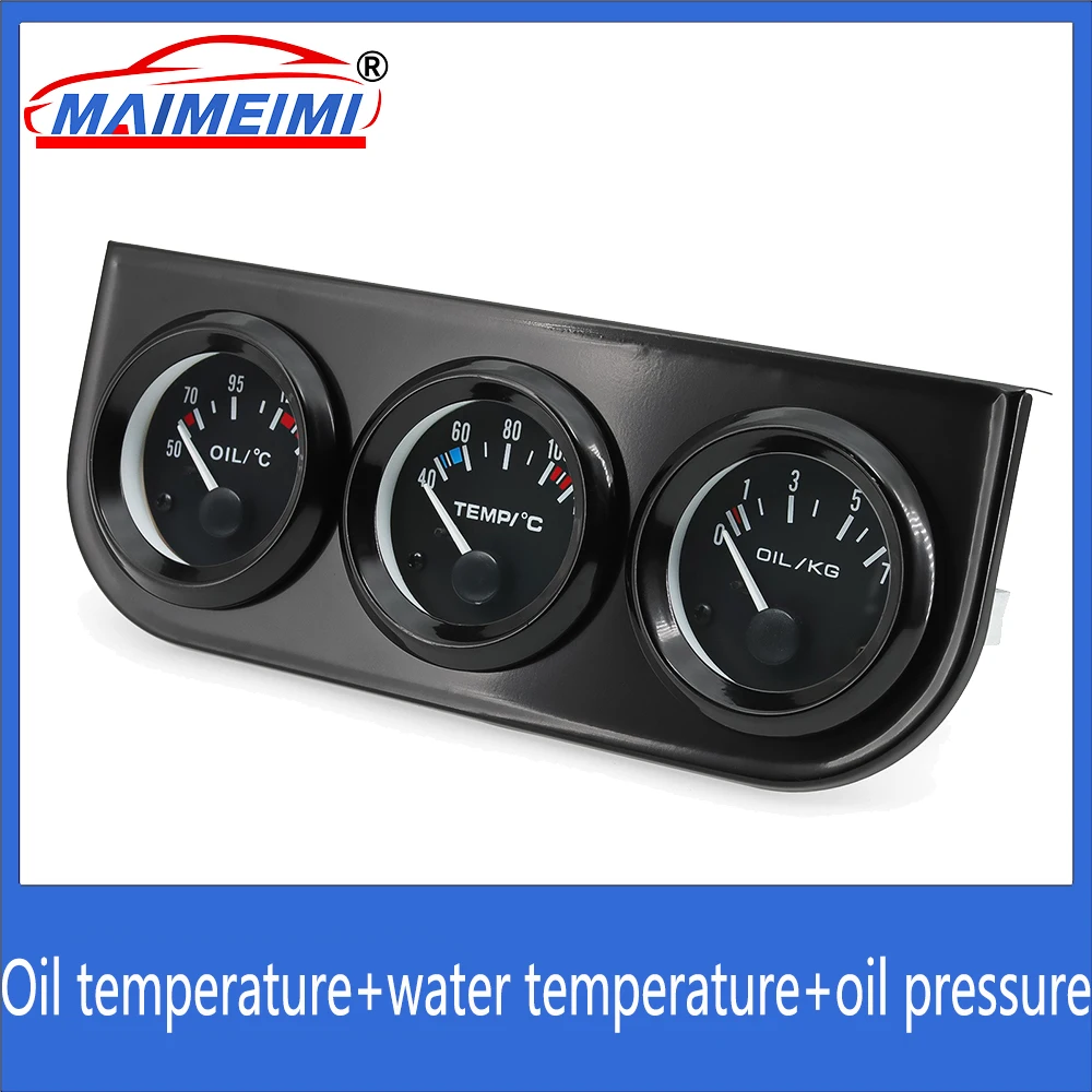 

3 in 1 Car Digital pointer instrument with 50-150℃ Oil Temp /40-120℃ Water Temp /0-7KG Oil Pressure Gauge with Sensor