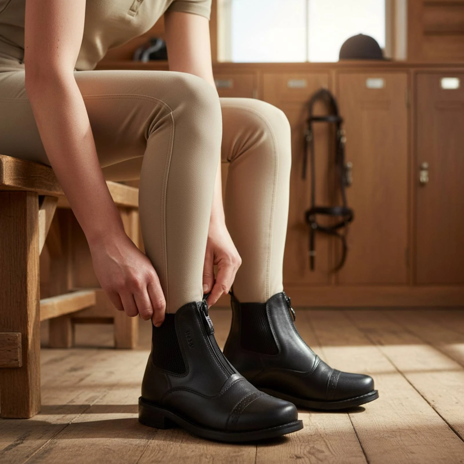 Short Horse Riding Boots Long-Lasting Paddock Boots Zippered Equestrian Booties Cushioned Comfort Outdoor Footwear Easy Care