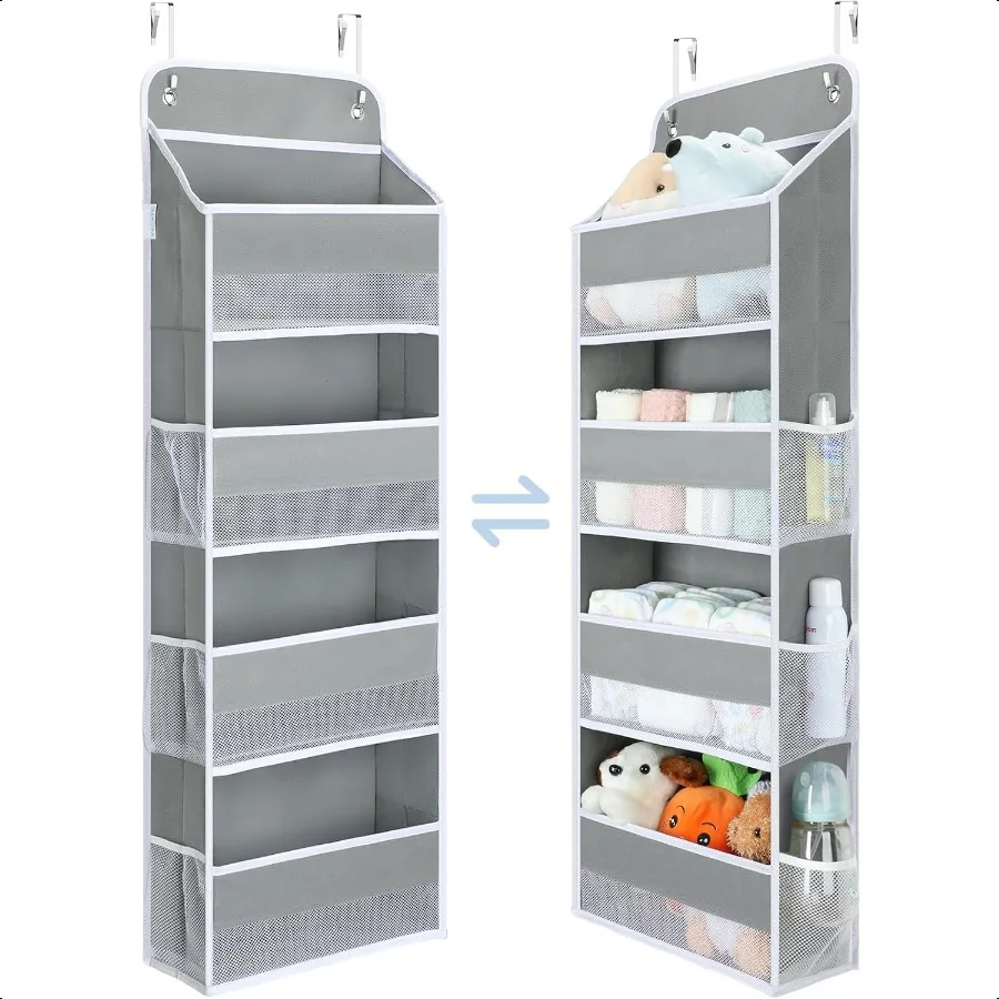 

1 Pack Over the Door Organizer 35.2lbs Load Toy Stuffed Animal Storage Swingproof Hanging Bathroom Organizers and Storage for N