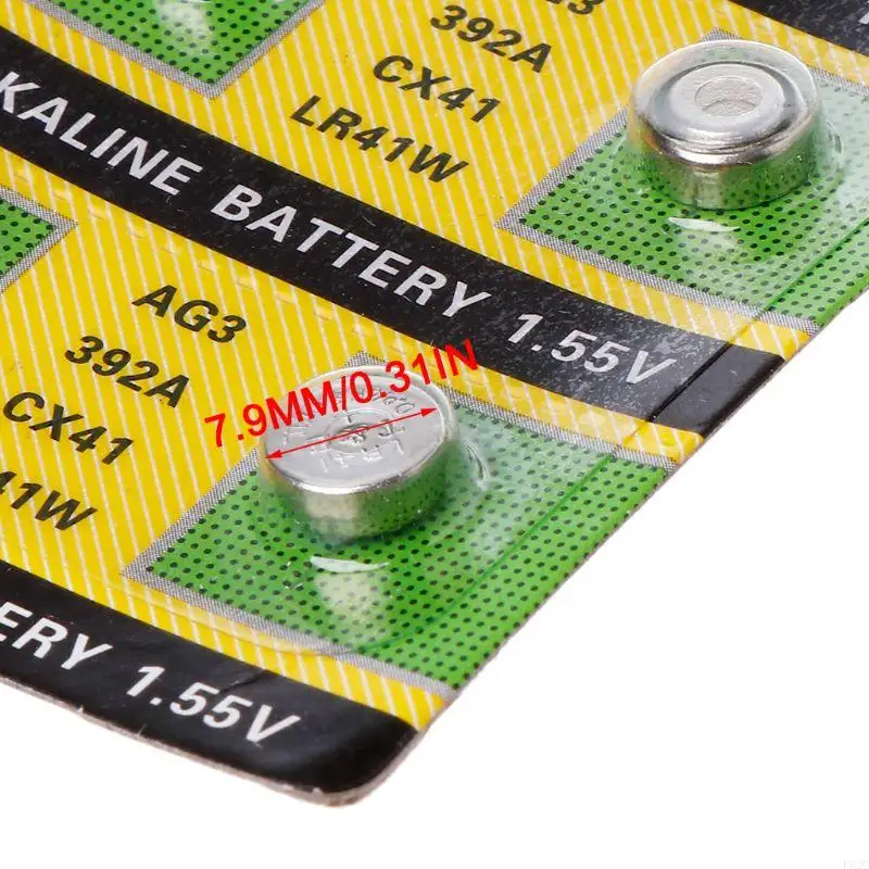 F62C 10 Cái/thẻ AG3 Dành Cho Đồng Hồ Đồ Chơi Điều Khiển Từ Xa LR41 Cell Coin Pin Alkaline 1.55V