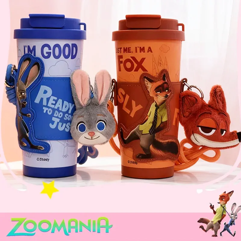 

Anime Zootopia 2 Judy Nick Series 500ML Thermos 316 Inner Container Outdoor Straw Heat Preservation Cup Warm Peripheral Gifts