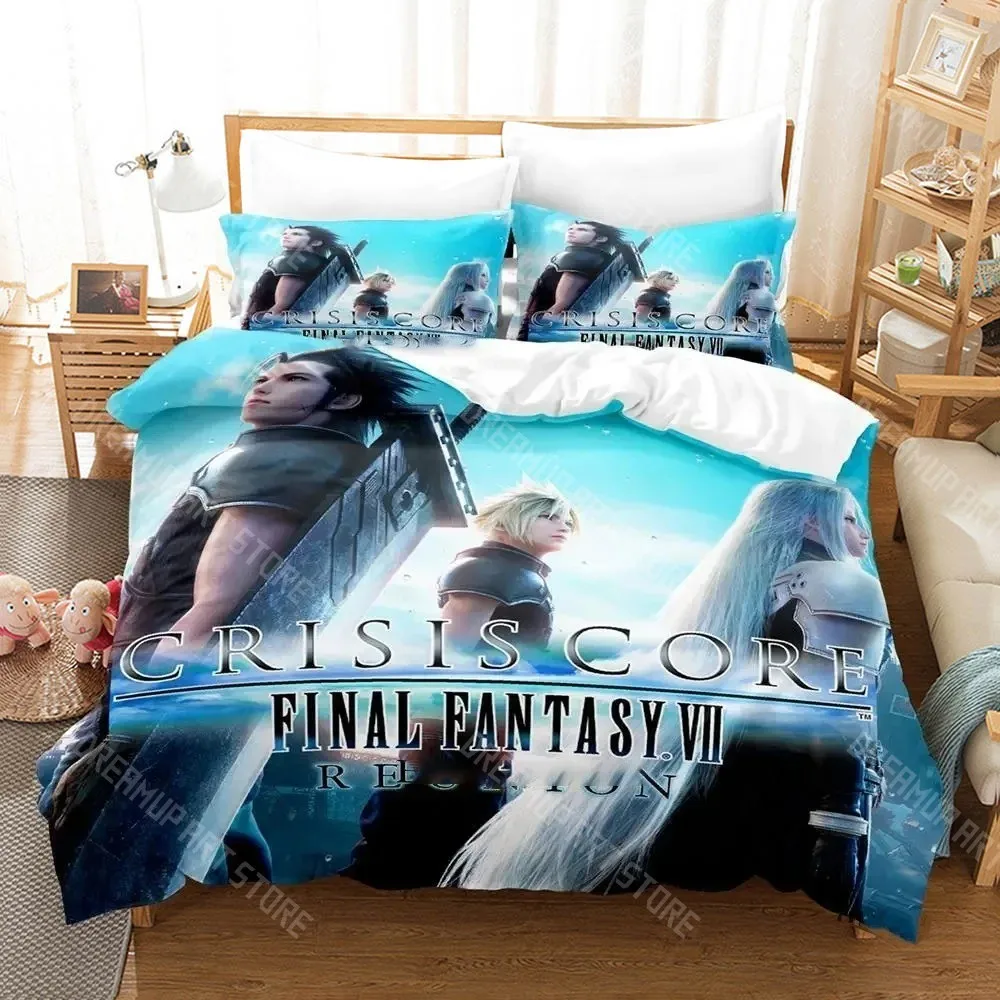 3D Printed Crisis Core Final Fantasy Bedding Set for Boys Girls Duvet Cover Pillowcase Twin Queen King Full Single Double Sizes