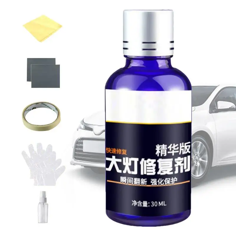 

Car Headlight Restoration Liquid 30ml Car Headlight Scratch Restoring Fluid Headlight Renovation Kit For Repair Headlight