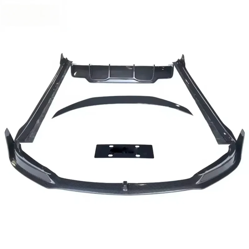 High Popular Lightweight Dry Carbon Fiber Aerodynamic Body Kit Full Set Front Lip Side Skirts Diffuser Spoiler Auto Upgrade Part
