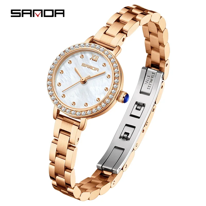 

SANDA Classics Stainless steel Strap Quartz Watch for Women Fashion Elegant Diamond Ladies Quartz Watch
