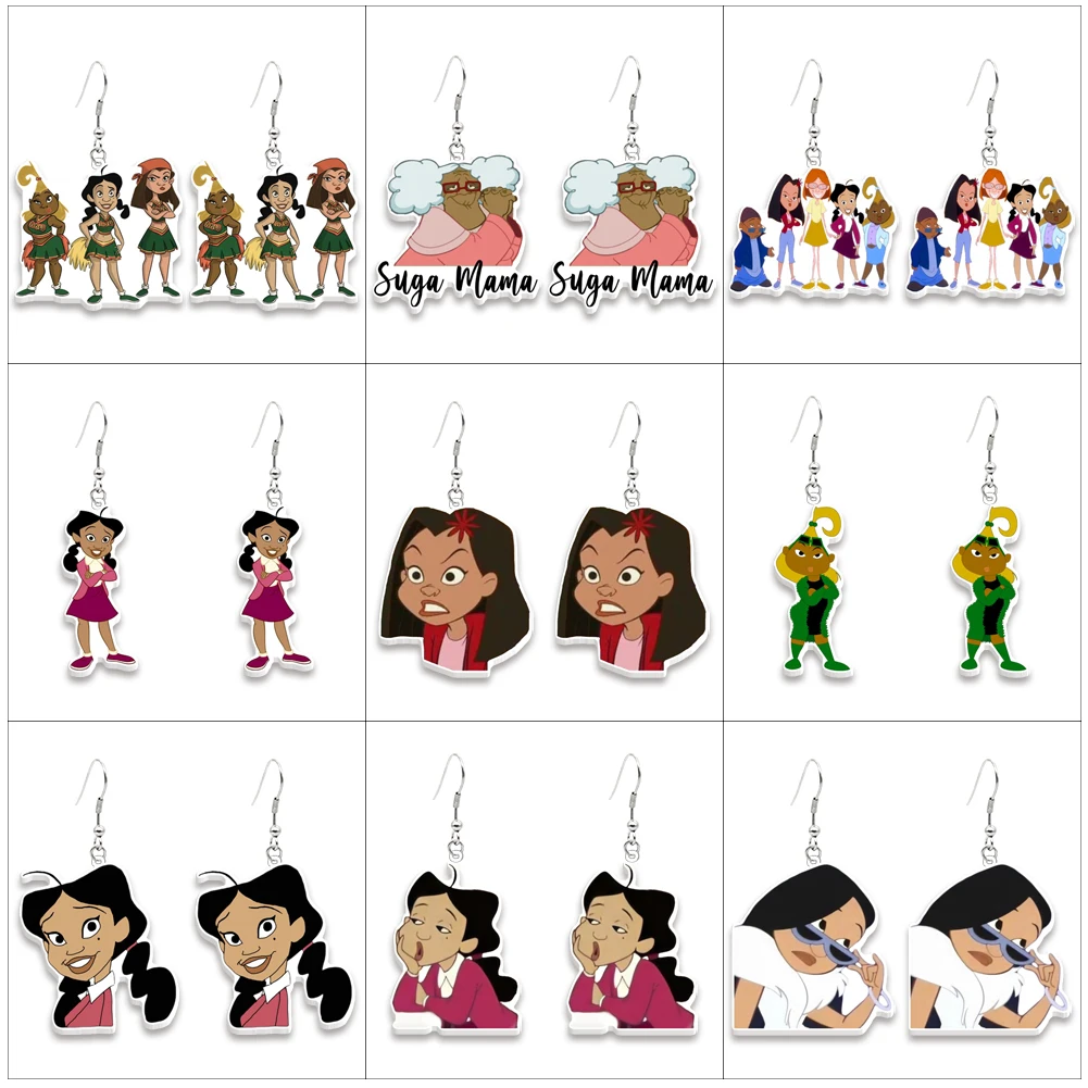 New Arrival Cute Acrylic Earrings Pound Family Pattern Dangle Earrings Resin Planar For Girls Colorful Earrings Cute Jewelry