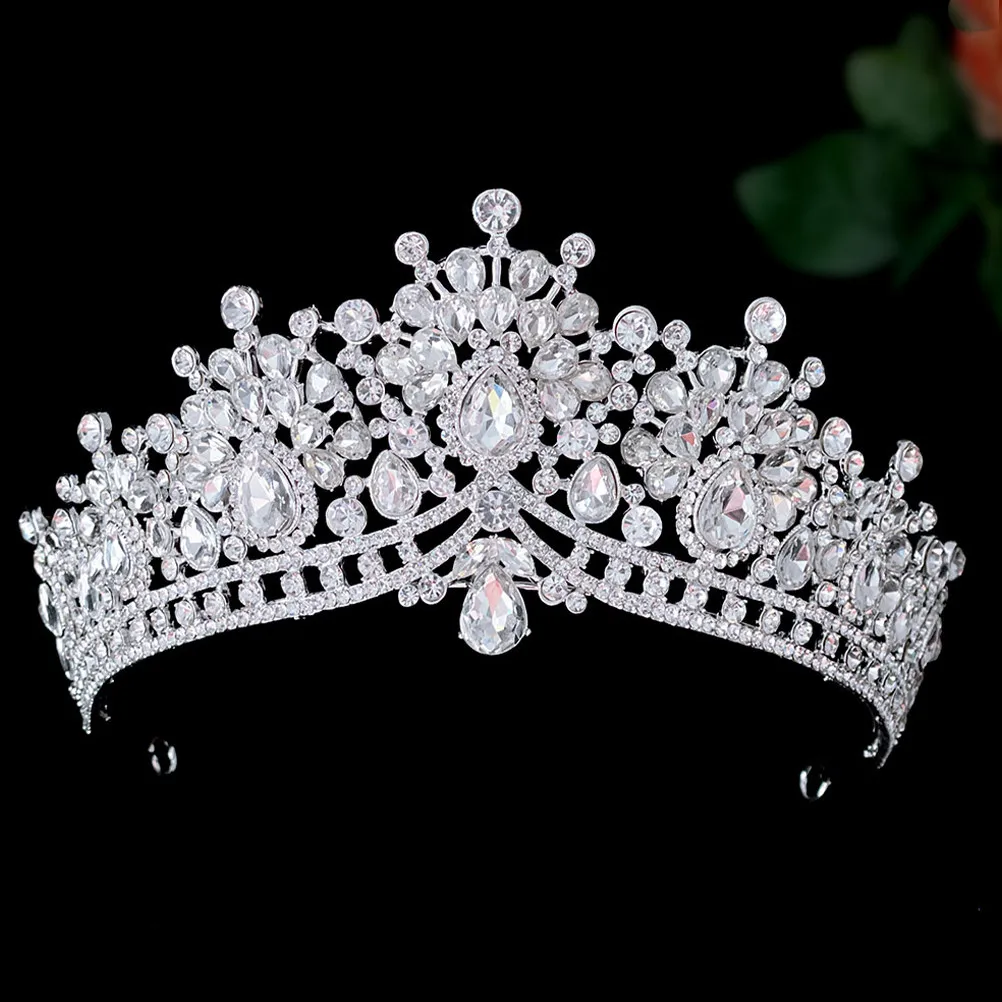 

Elegant Rhinestone Crown Headdress Female Headband Wedding Bride Hair Accessories Bridal Tiara for Party Ceremony Birthday