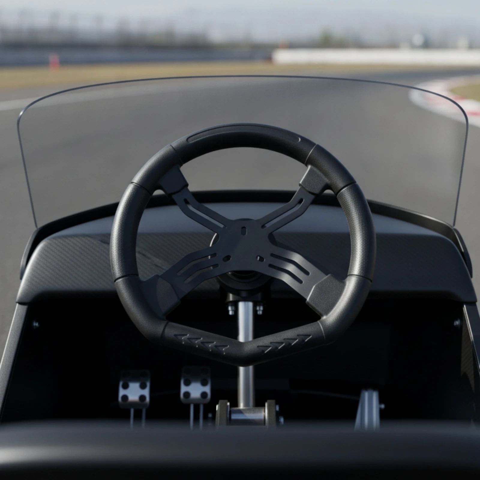 Racing Steering Wheel with Four-Spoke Structure Non-Slip 330mm Racing Steering Wheel Ergonomic Replacement for Karting