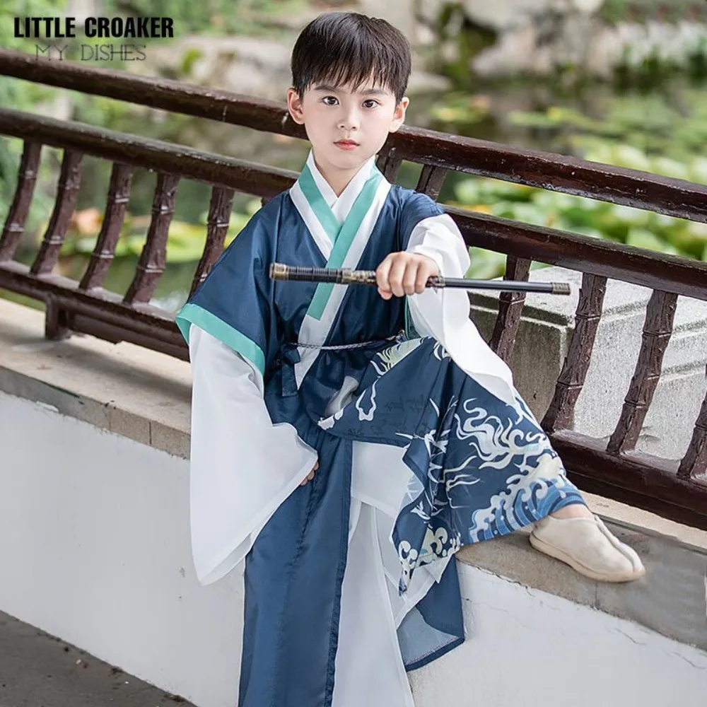 

New Hanfu Boys Outfit - Chinese Traditional Tang Suit Kids Costume Autumn Ancient Style Clothes for Recital & Performance