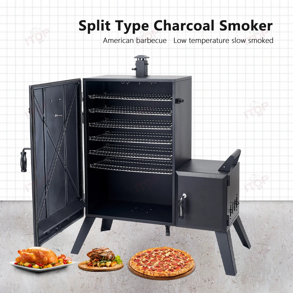 Smoker Grills Outdoor Vertical Offset Charcoal Smoker Barbecue Grill