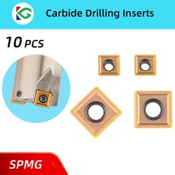10Pcs Spmg050204 Spmg060204 Spmg07T308 Spmg090408 Spmg110408 U Drill Carbide Inserts Cnc For Steel Stainless Steel