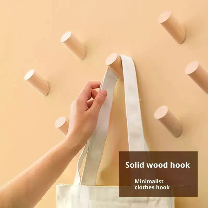 Cabide de parede gancho de madeira suporte de faia chave do banheiro cabide porta da cozinha gancho decorativo para acessórios para casa gadgets organização