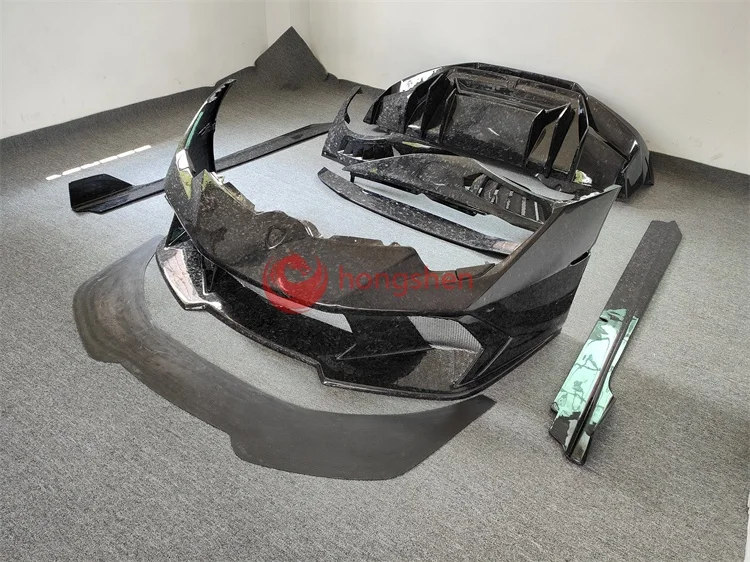 V-style carbon fiber forged front bumper rear bumper fender side skirt spoiler for Lamborghini huracan LP580 LP610 body kit