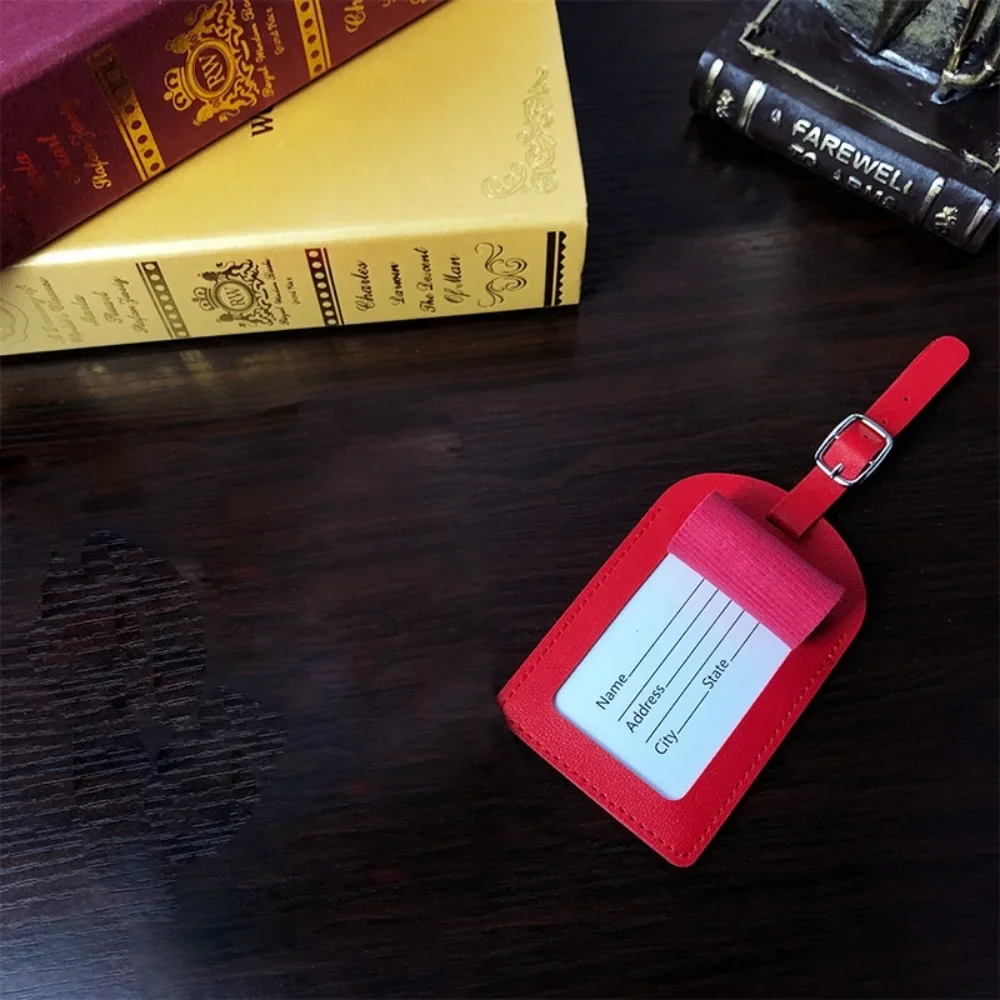

1 шт., портативная багажная бирка из искусственной кожи, идентификационная этикетка для чемодана, багажная доска, сумка, бирка, имя, ID, держатель адреса, дорожная карта для паспорта