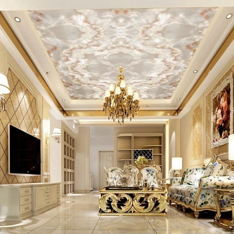 

MU8374 Marble Light Luxury Modern Simple Photo Murals Wallpaper Living Room Bedroom Arr Background Wall Cloth 3D Papel De Parede