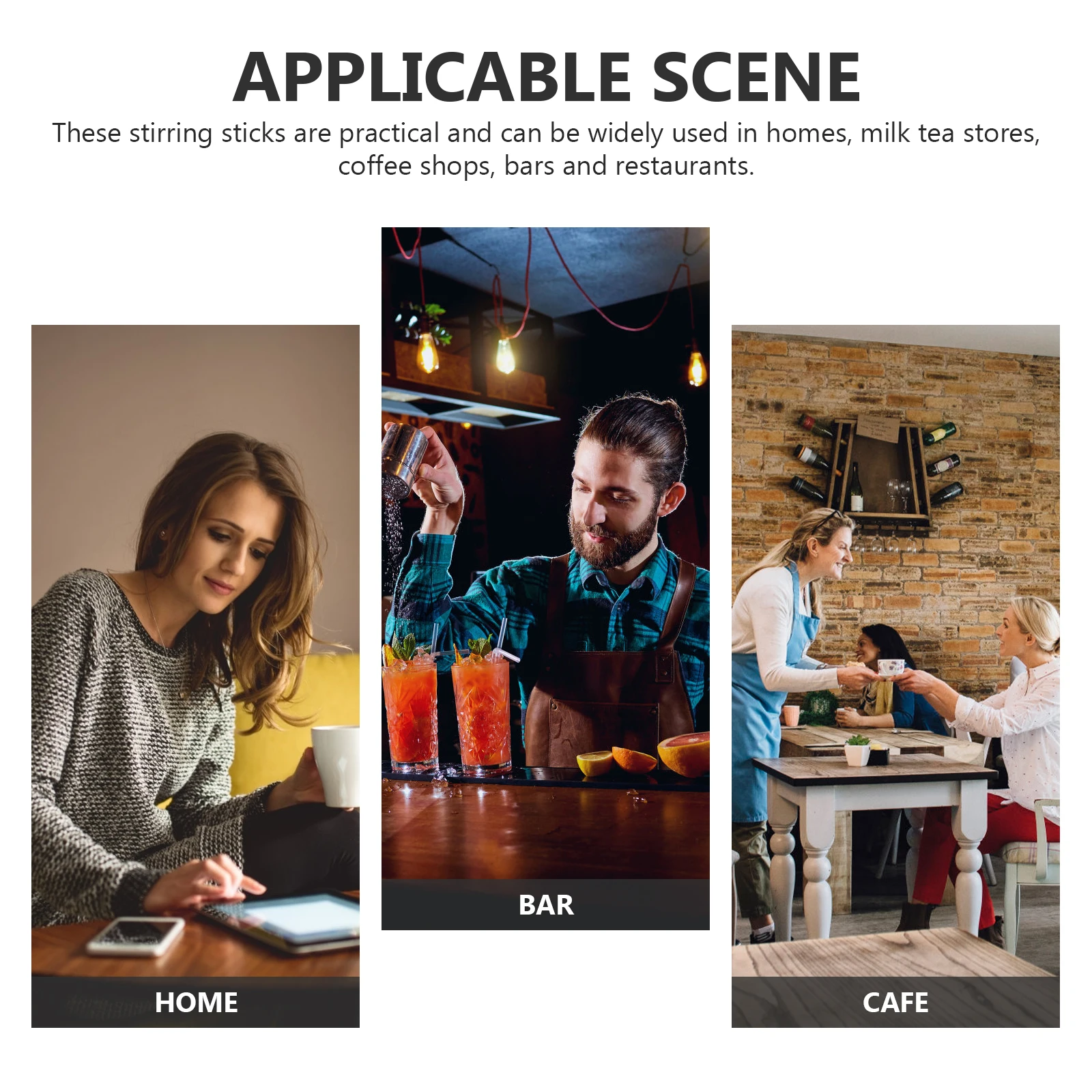 

100 Pcs Coffee Stirring Rods Transparent PVC Mixing Sticks Reusable Cocktail Swizzle Bars Hot Beverages Long H Independent