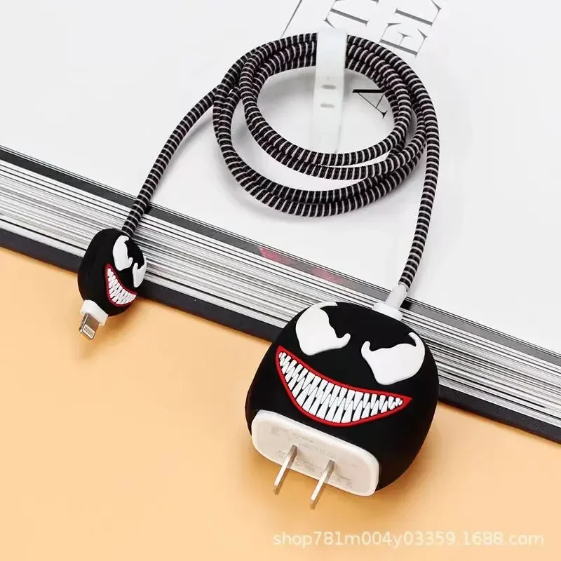 Marvel Figure for IPhone 18w/20w Charger Protective Case Data Cable Head Bite Protector Shell Sleeve Birthday Gifts