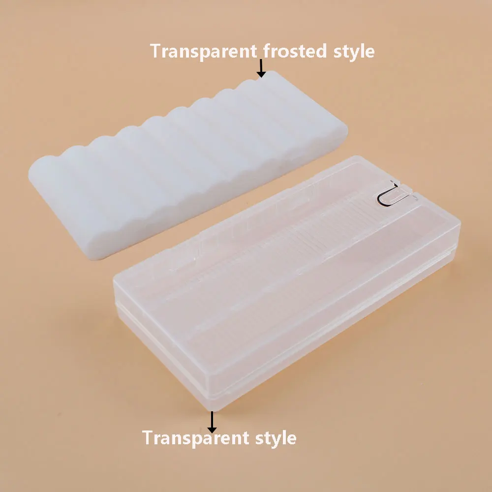 1piece Battery Storage Box With Hook Accessories For 18650 Transparent Hard Container Holder Case Battery Plastic Organizer