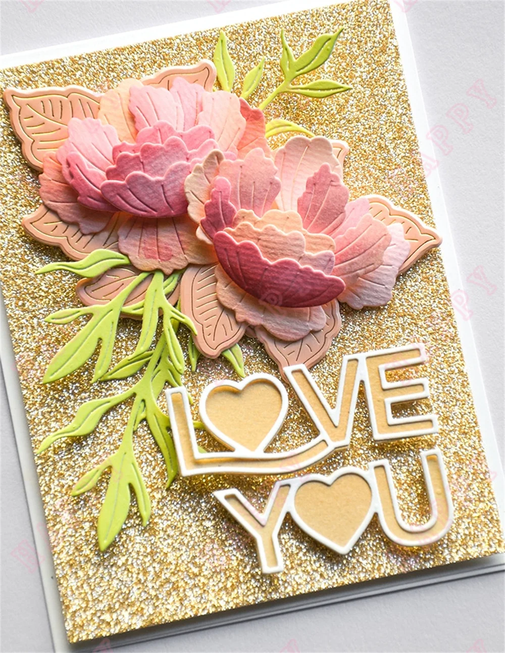 New Metal Cutting Dies Hot Foil Valentine's Day Love Vocabulary Heart Flower DIY Scrapbooking Paper Card Making Decoration Craft