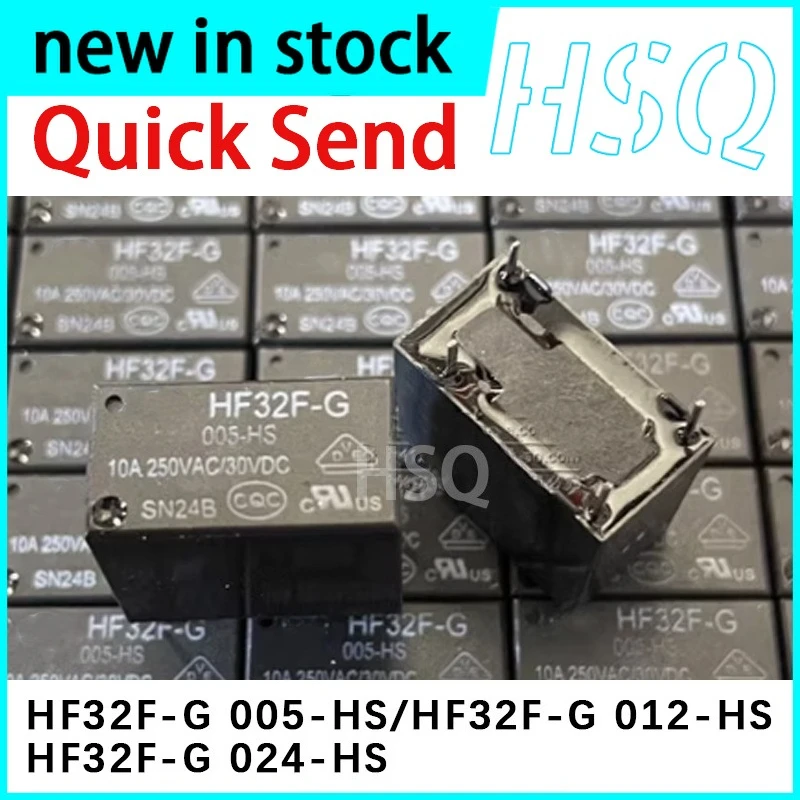 5PCS New  HF32F-G 005-HS 012-HS 024-HS 10A 4-pin Relay