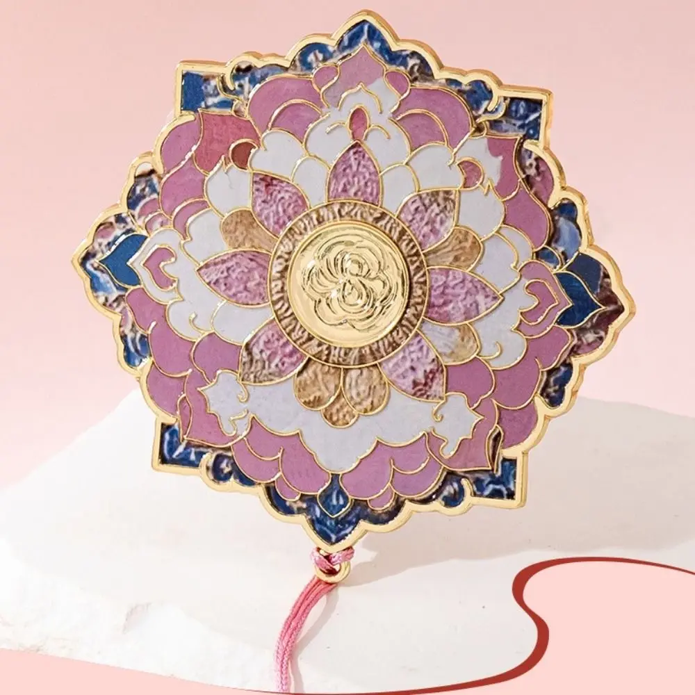 Modne, wykwintne lusterko w stylu chińskim, miedziane, HD, okrągłe, z frędzlami, lusterko w stylu vintage, prezent.