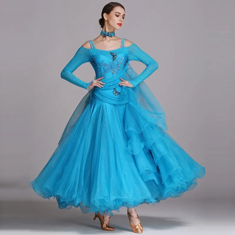 Spectacle de danse Porter Femmes Filles Jaune Bleu Rouge Salle De Bal Concurrence Robe