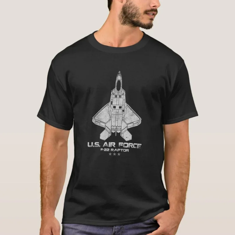 

F-22 Raptor Fighter Jet Military Aviation Pilot Veteran T-Shirt 100% Cotton O-Neck Short Sleeve Casual Mens T-shirt Size S-3XL
