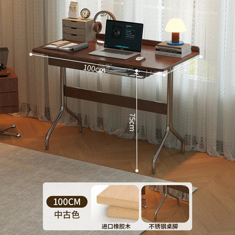 Medieval style solid wood desk retro home computer desk small apartment light luxury work writing table