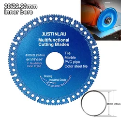 Brazed Diamond Saw Blade For Steel Metal Stone Cast Iron Rebar Aluminum All Purpose Demolition Contractors Cutting Disc 22.23mm