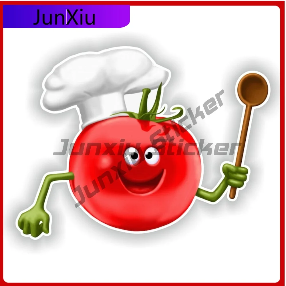 

Tomato Chef Vinyl Pictures Cartoon Stickers Waterproof Stickers For Car Bumper Protector Suv Window Cover Scratch Sticker Electr