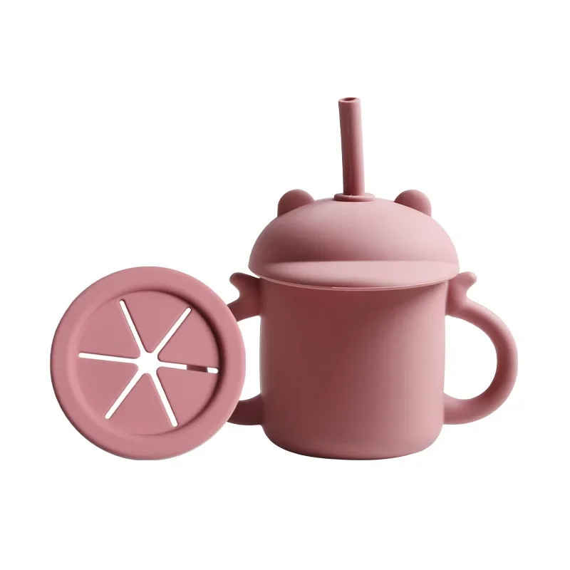 1PC Baby Learning Drinking Cup with Double Handle Portable Leakproof Infants Water Cups Bottle Baby Food Box Snack Cup Feeding