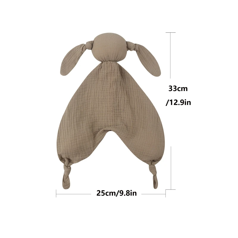 Soft Cotton Muslin Baby Bib Stuffed Rabbit Doll Newborn Appease Towel Security Blanket Sleeping Cuddling Face Cloth