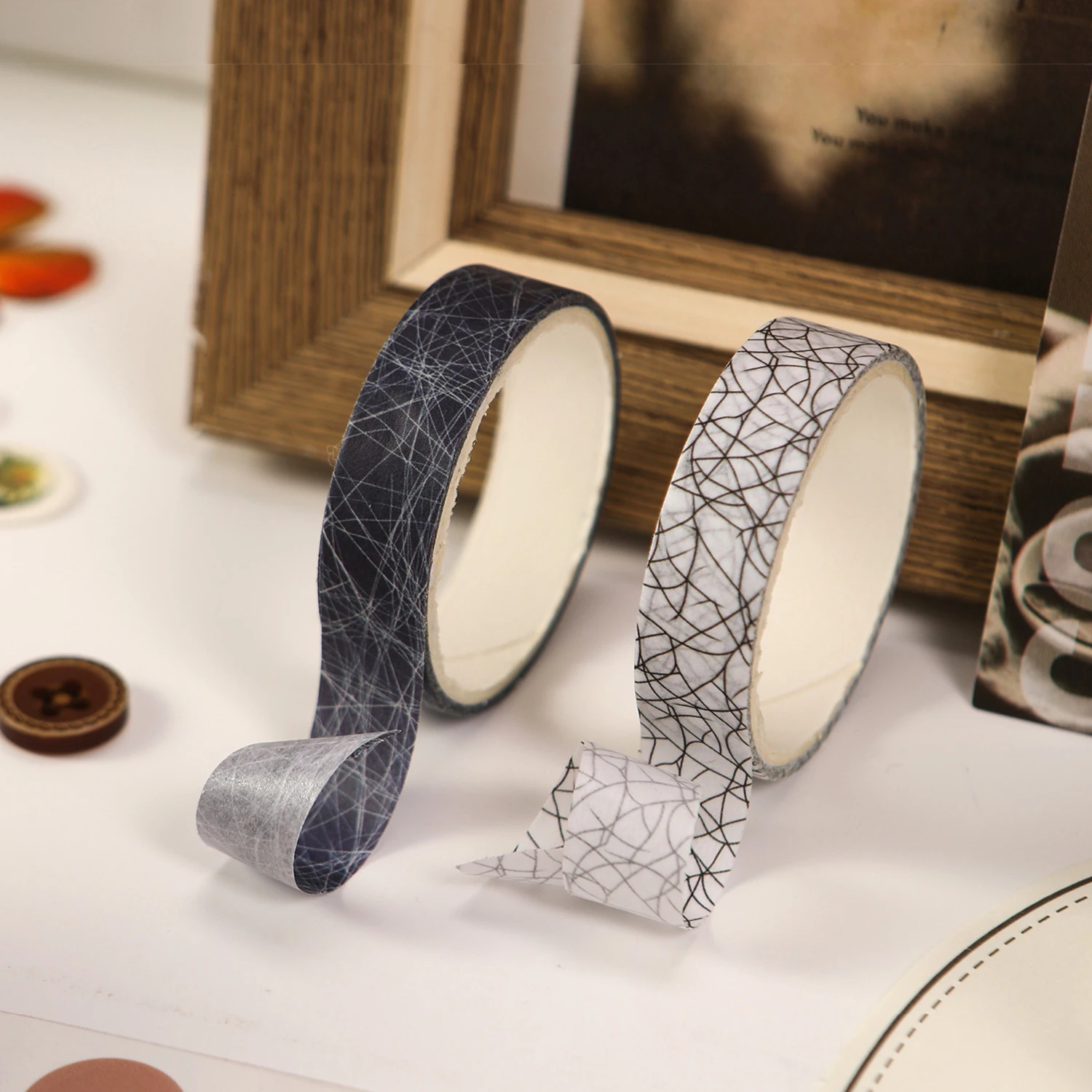 5pcs Striped Grid Basic Solid Color paper Washi Tape Adhesive Tape DIY Scrapbooking Sticker Label Masking Tape