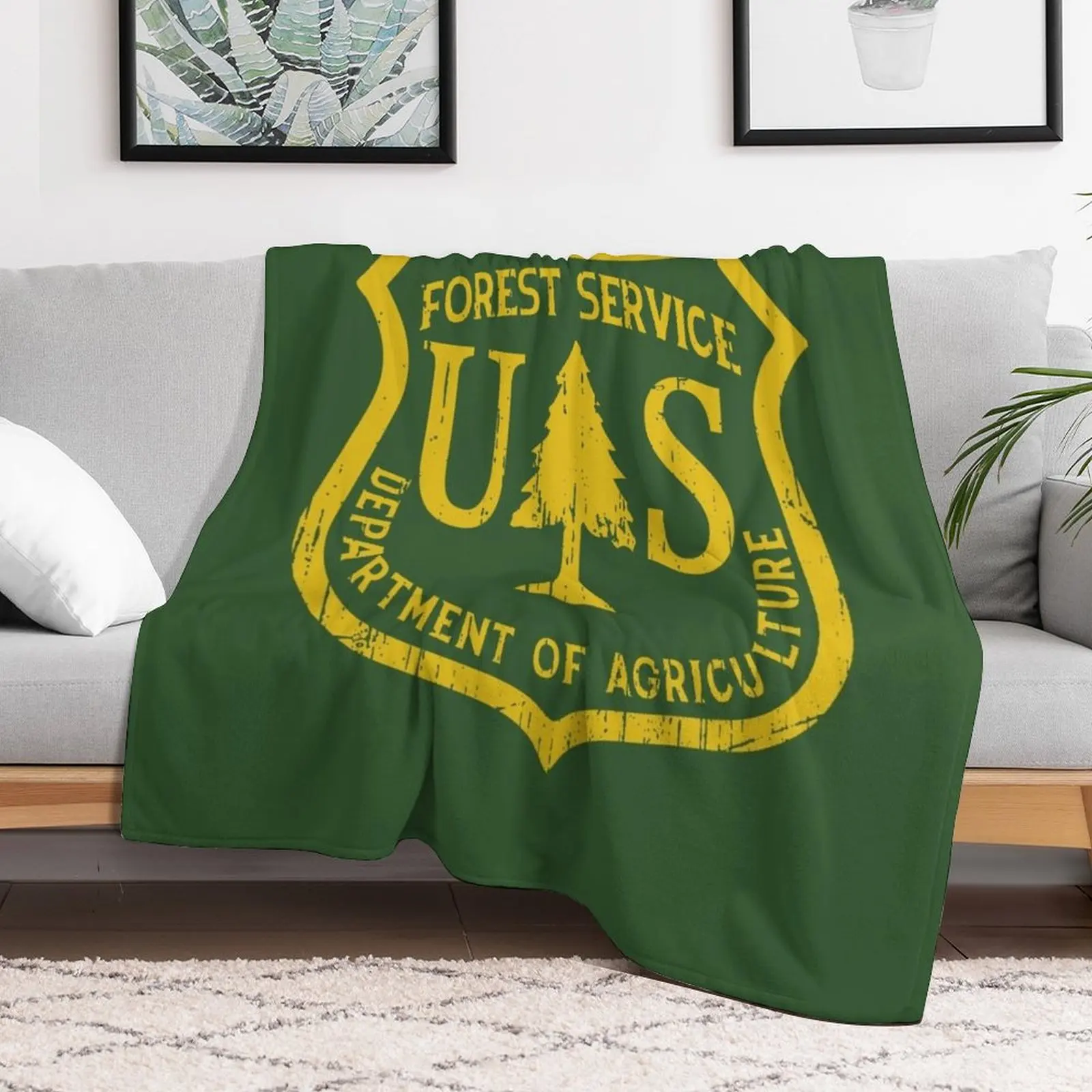 Forest Service Vintage Emblem Throw Blanket Tourist christmas gifts Blankets