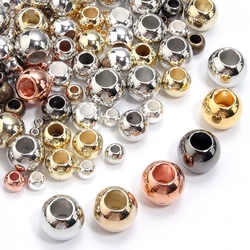 4-14mm CCB Beads Loose Spacer Round Beads For Jewelry Making Large Hole Beads DIY Charm Bracelet Necklace Supplies Wholesale