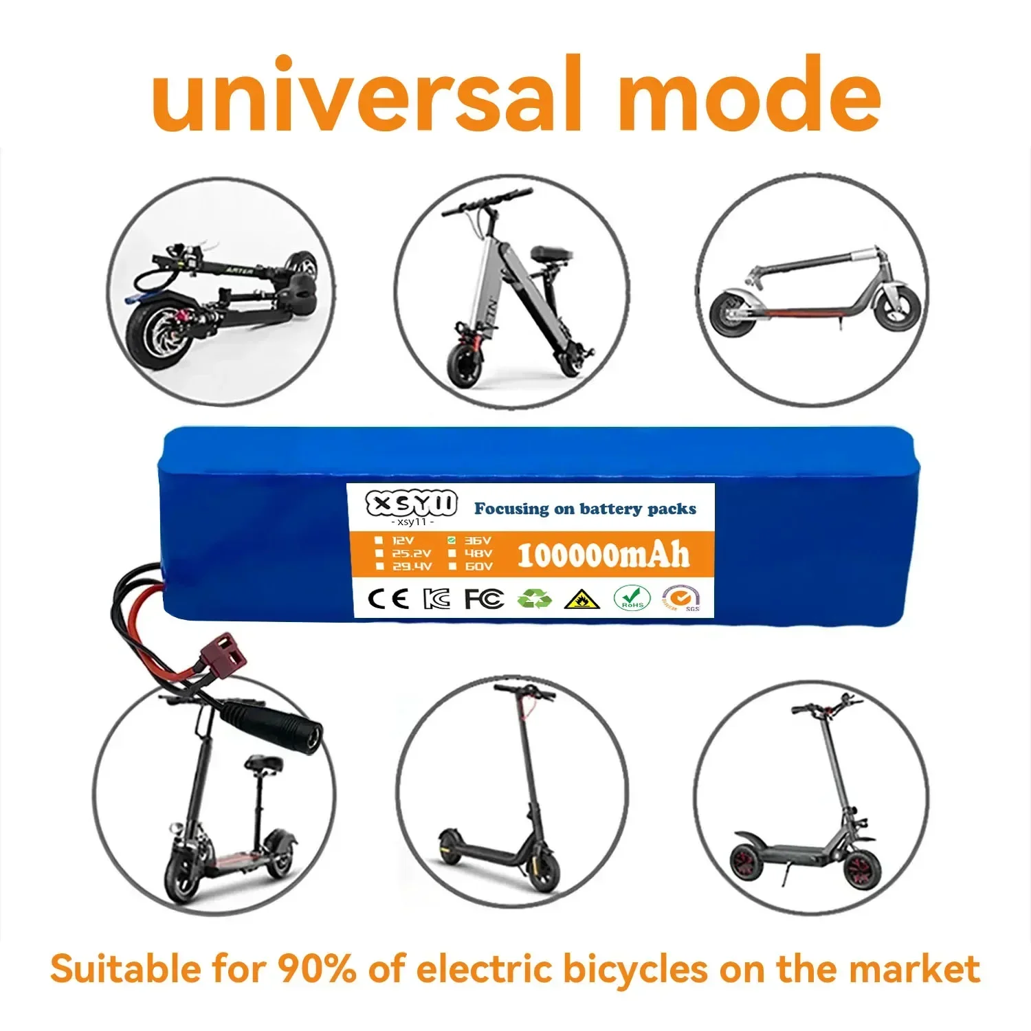 36V 42V 100Ah 10S3P 18650 Rechargeable Lithium Battery Pack 1000W Power Modified Bicycle electric scooter Vehicle BMS Charger